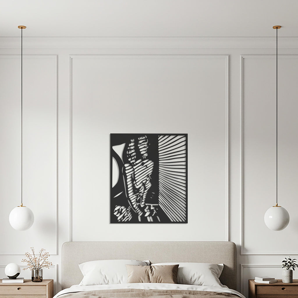 Abstract Figure Metal Wall Art – Geometric Silhouette Decor