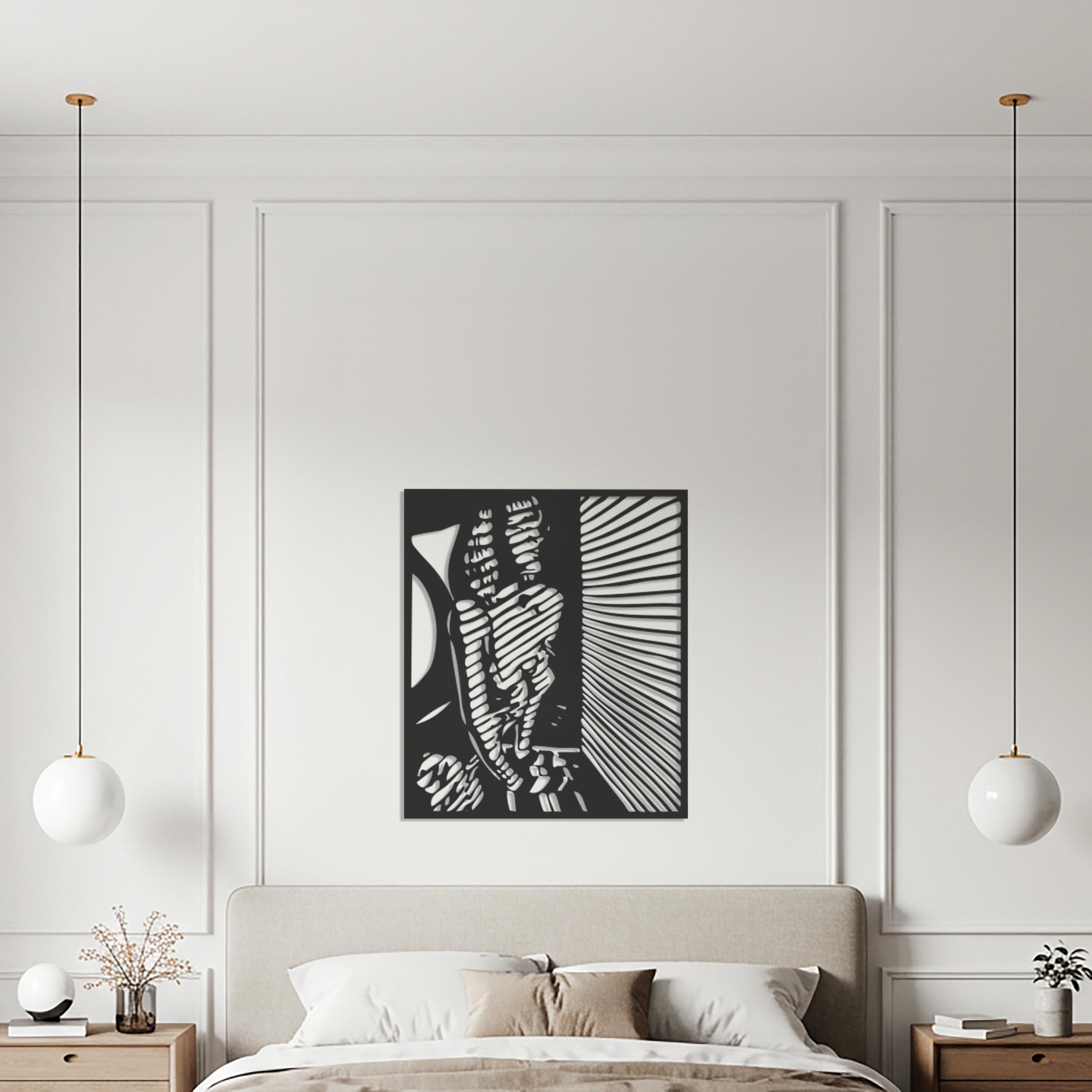 Abstract Figure Metal Wall Art – Geometric Silhouette Decor