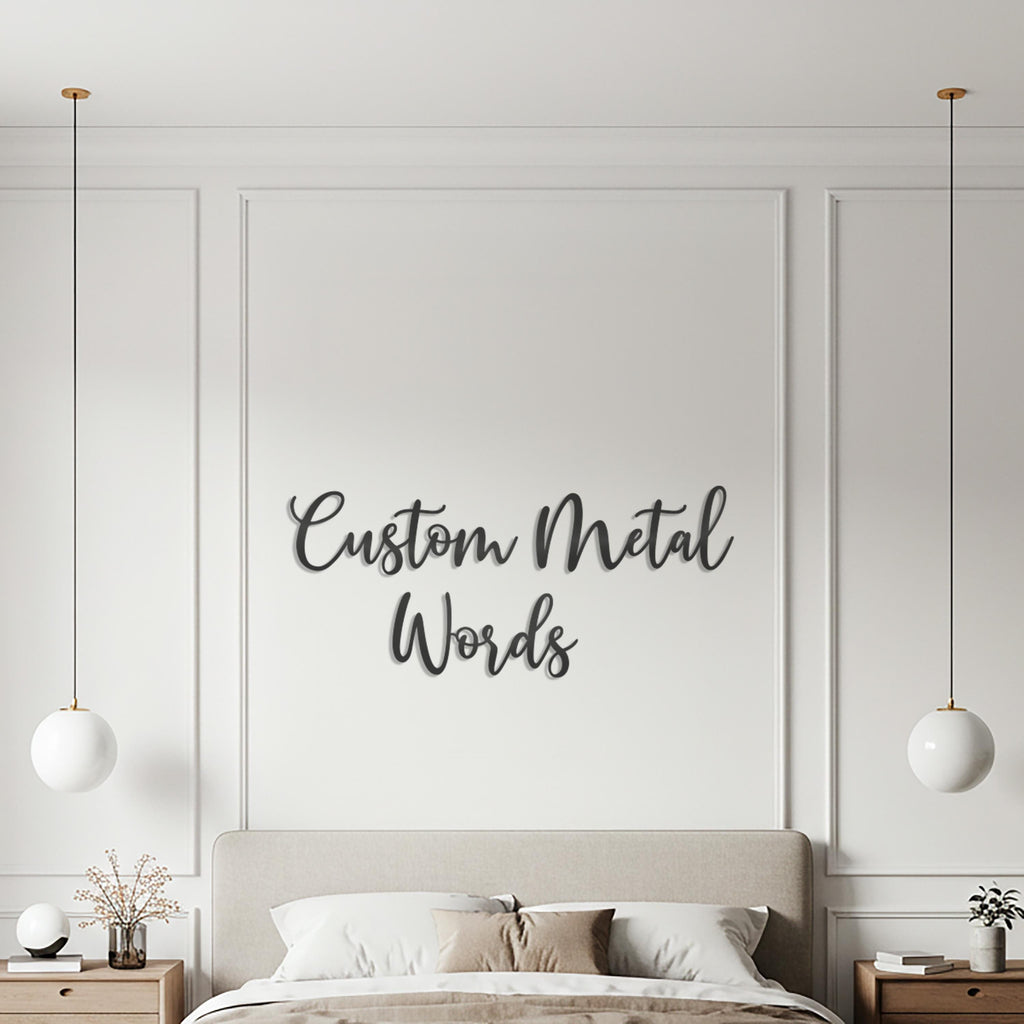 Custom Script Metal Word Art – Personalized Name Sign
