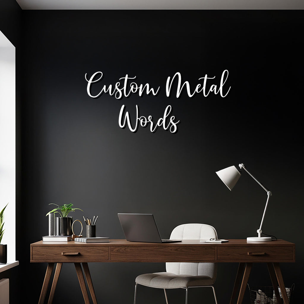 Custom Script Metal Word Art – Personalized Name Sign