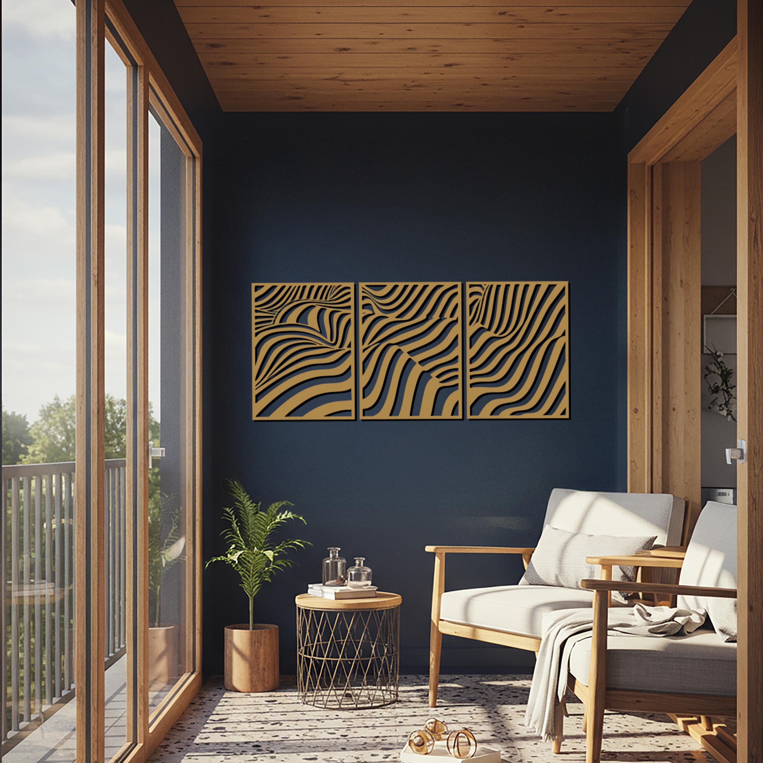 Abstract Wave Metal Wall Art – Minimalist Geometric Decor