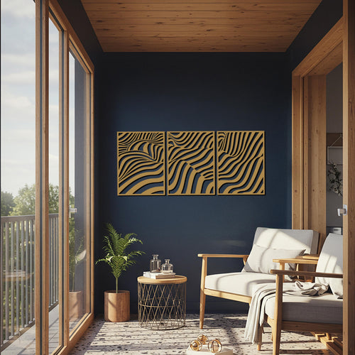 Abstract Wave Metal Wall Art – Minimalist Geometric Decor