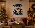 Merry Christmas Santa Metal Wall Art | Modern Santa Claus Holiday Decor