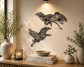 Metal Flying Cranes Wall Art, Modern Bird Sculpture