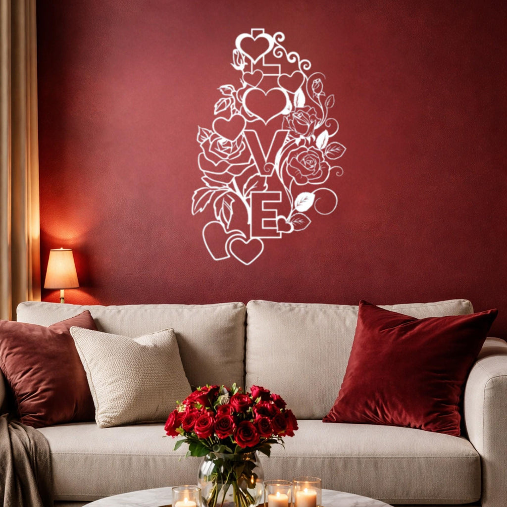 Valentine LOVE Metal Wall Art – Romantic Home Decor Gift