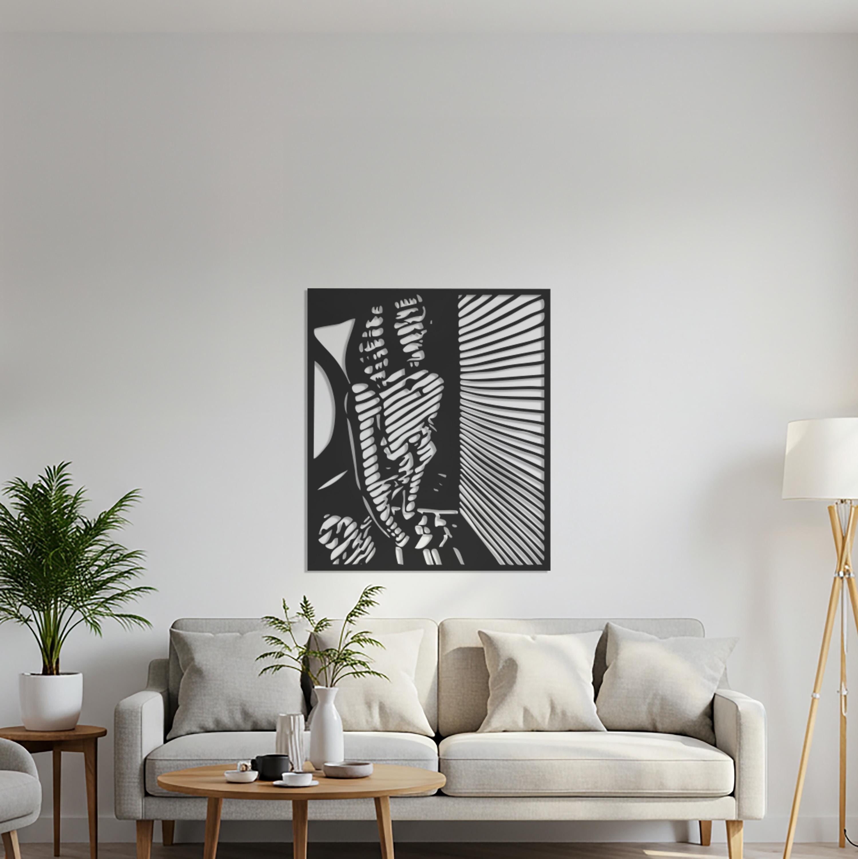 Abstract Figure Metal Wall Art – Geometric Silhouette Decor