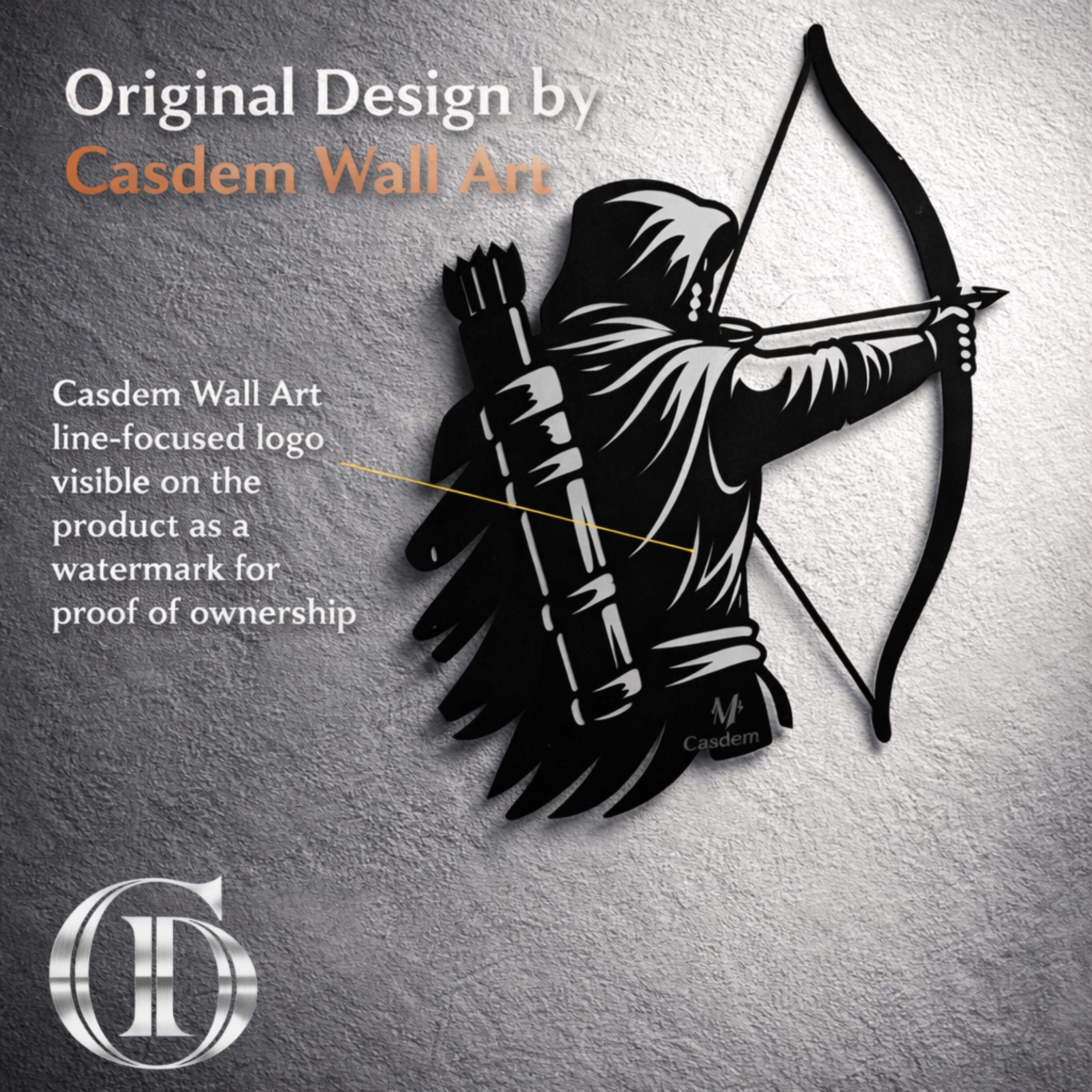 Archer Metal Wall Art, Medieval Gaming Room Decor