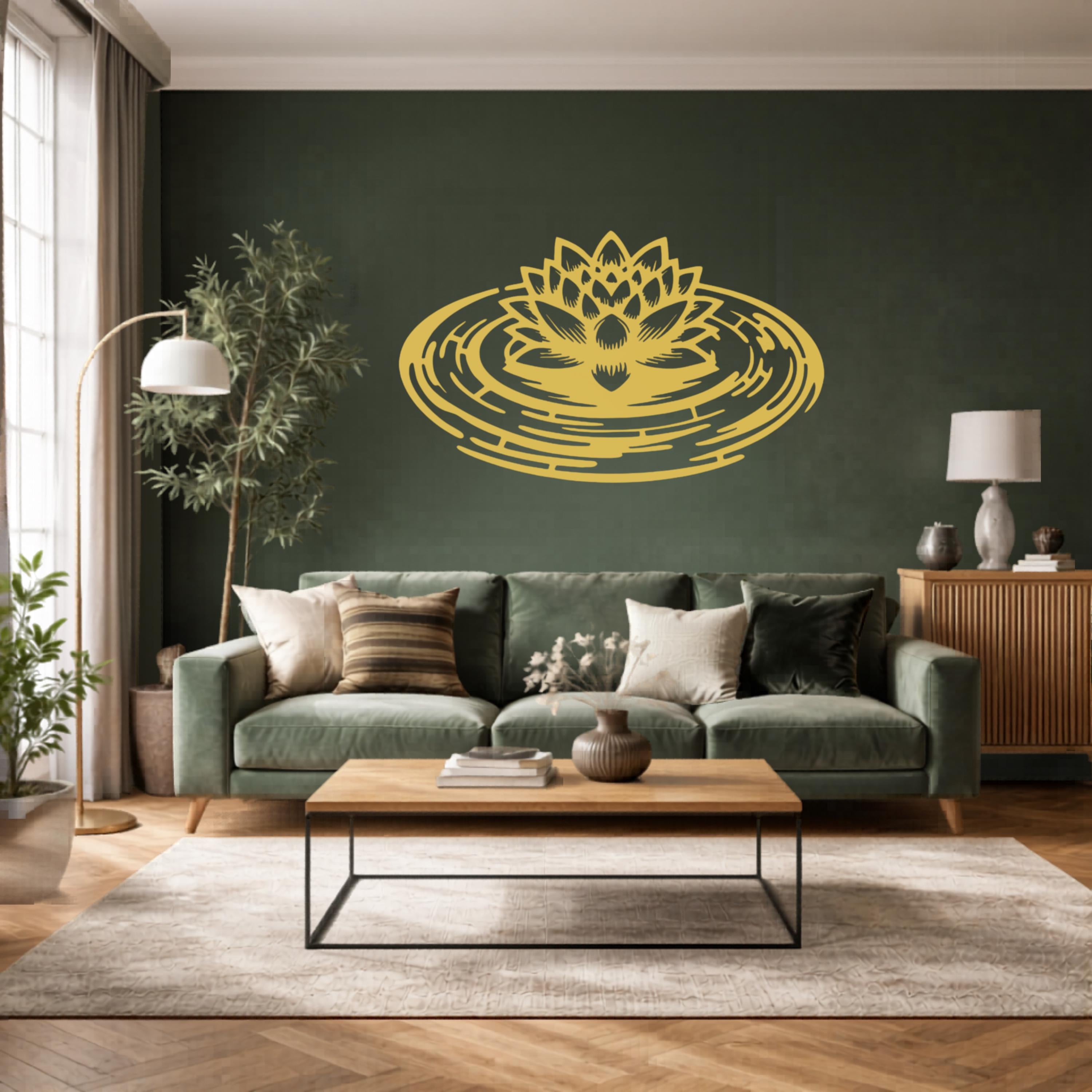 Lotus Flower Metal Wall Art, Zen Boho Meditation Decor, Spiritual Water Lily Home Accent