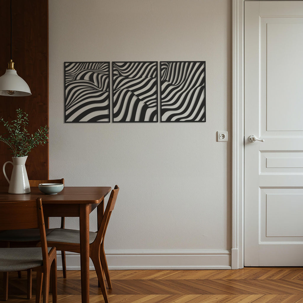 Abstract Wave Metal Wall Art – Minimalist Geometric Decor