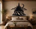 Metal Wall Art, Mountain Pine Tree Moon Decor, Nature Landscape Hanging