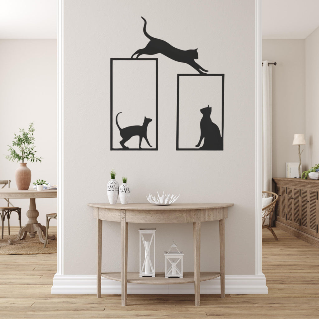 Cat Metal Wall Art, Modern Animal Wall Decor