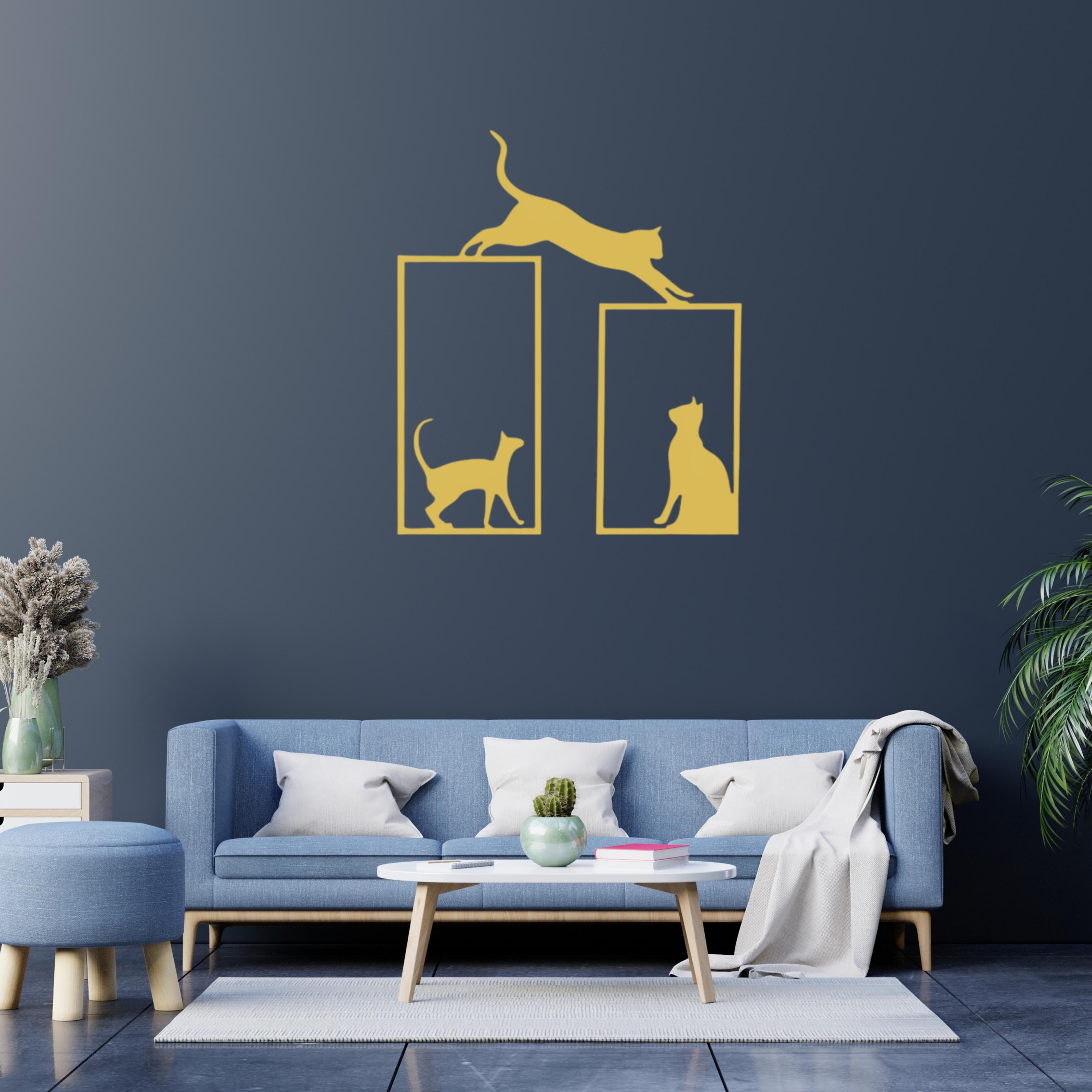 Cat Metal Wall Art, Modern Animal Wall Decor