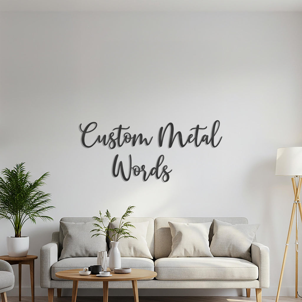 Custom Script Metal Word Art – Personalized Name Sign