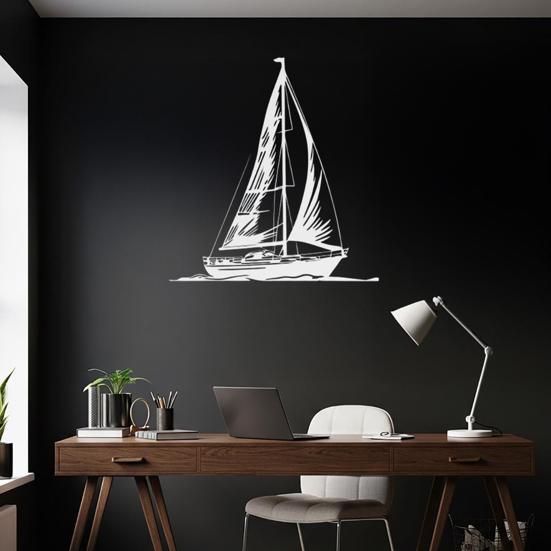 Sailboat Metal Wall Art | Coastal Nautical Steel Wall Decor