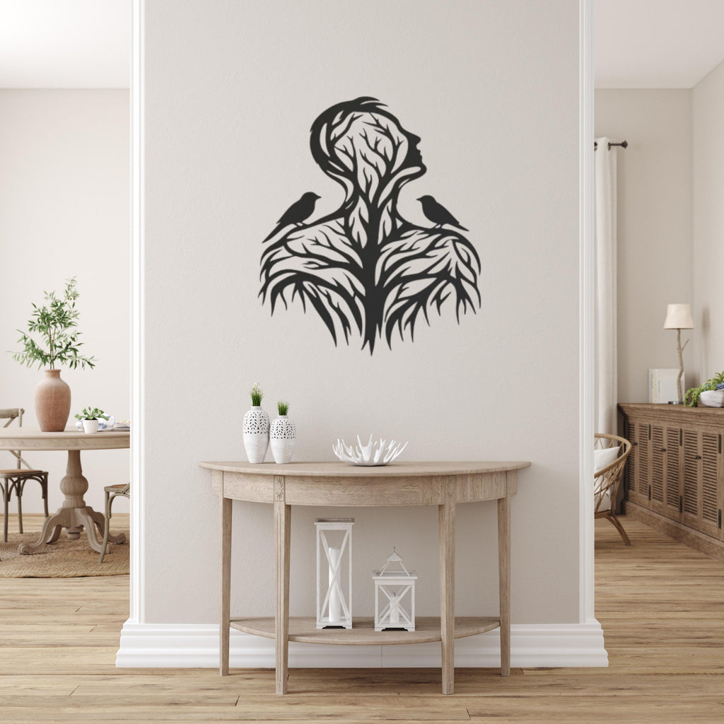 Tree Wall Art  Metal Nature Sculpture,Tree of Life Human Silhouette