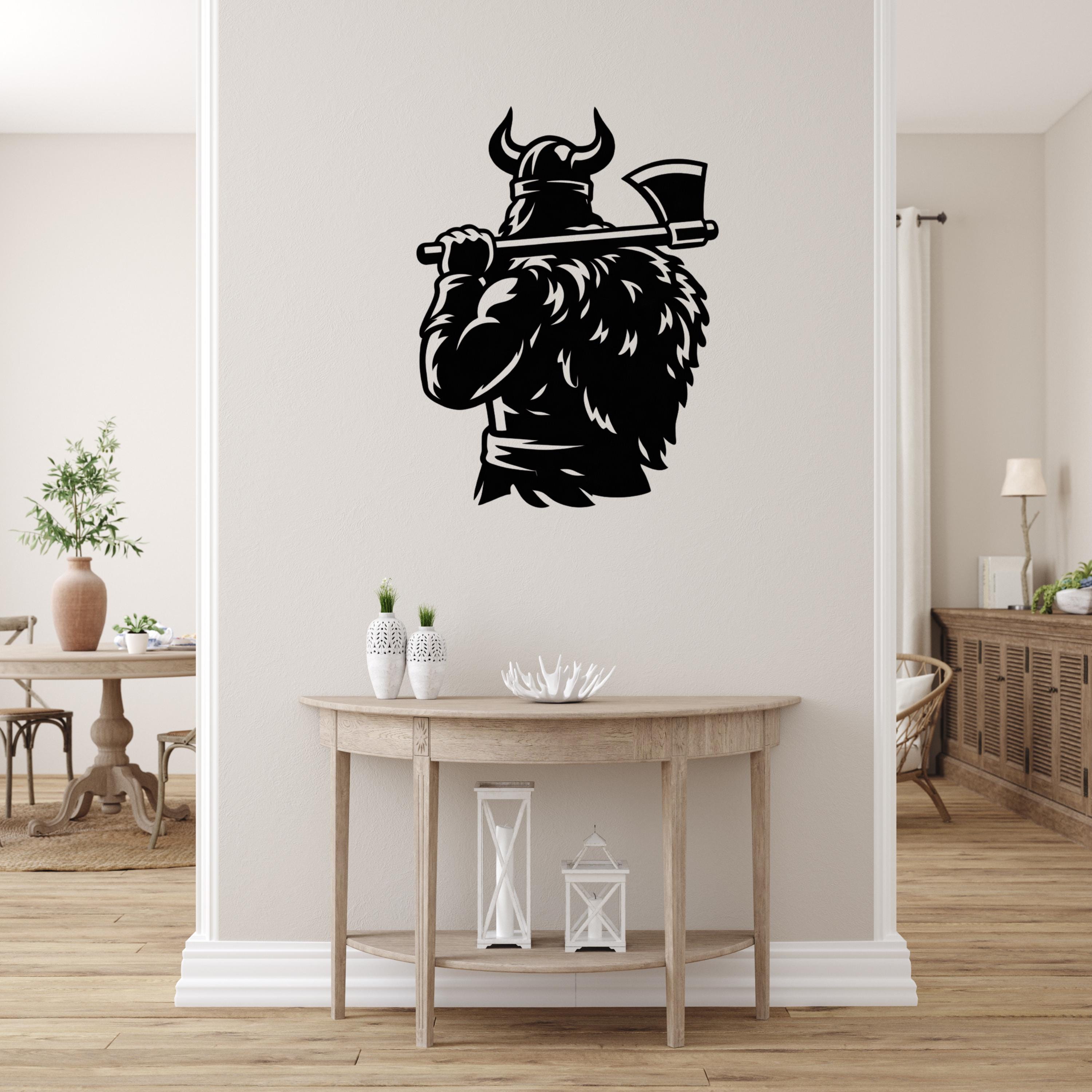 Viking Warrior Axe Metal Wall Art, Norse Decor