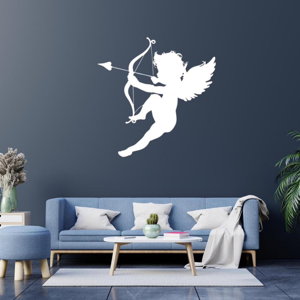 Cupid Silhouette Metal Wall Art – Romantic Bedroom Decor