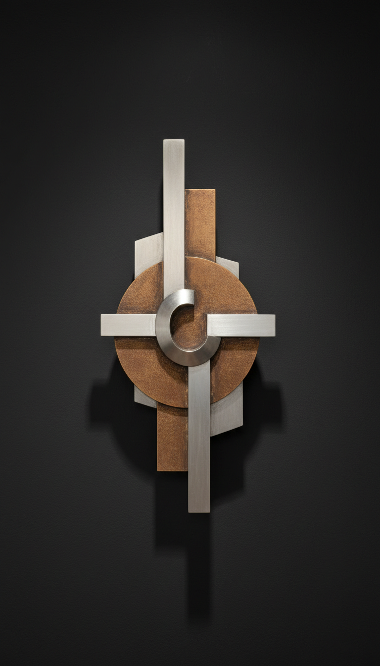 Bronze Aluminum Sculptural Axis