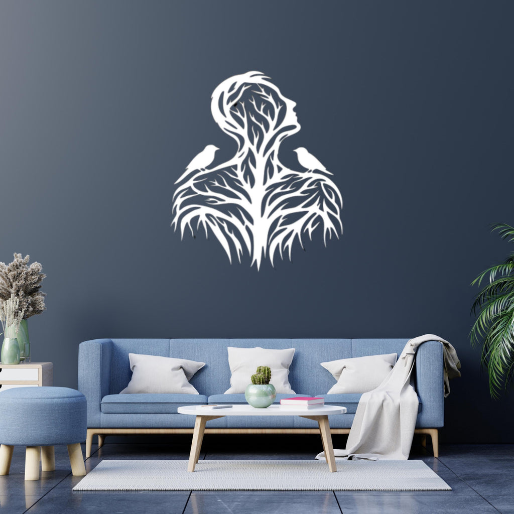 Tree Wall Art  Metal Nature Sculpture,Tree of Life Human Silhouette