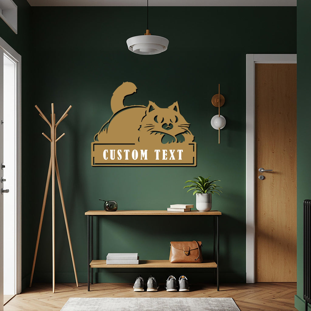 Personalized Cat Metal Wall Art, Modern Home Decor, Cat Lover Gift