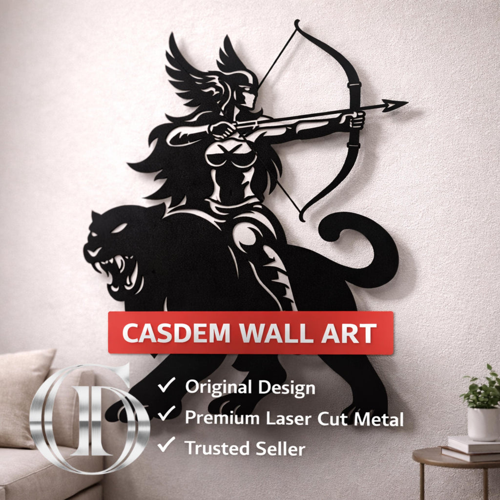 Valkyrie Metal Wall Art, Norse Mythology Decor, Gaming Room Art