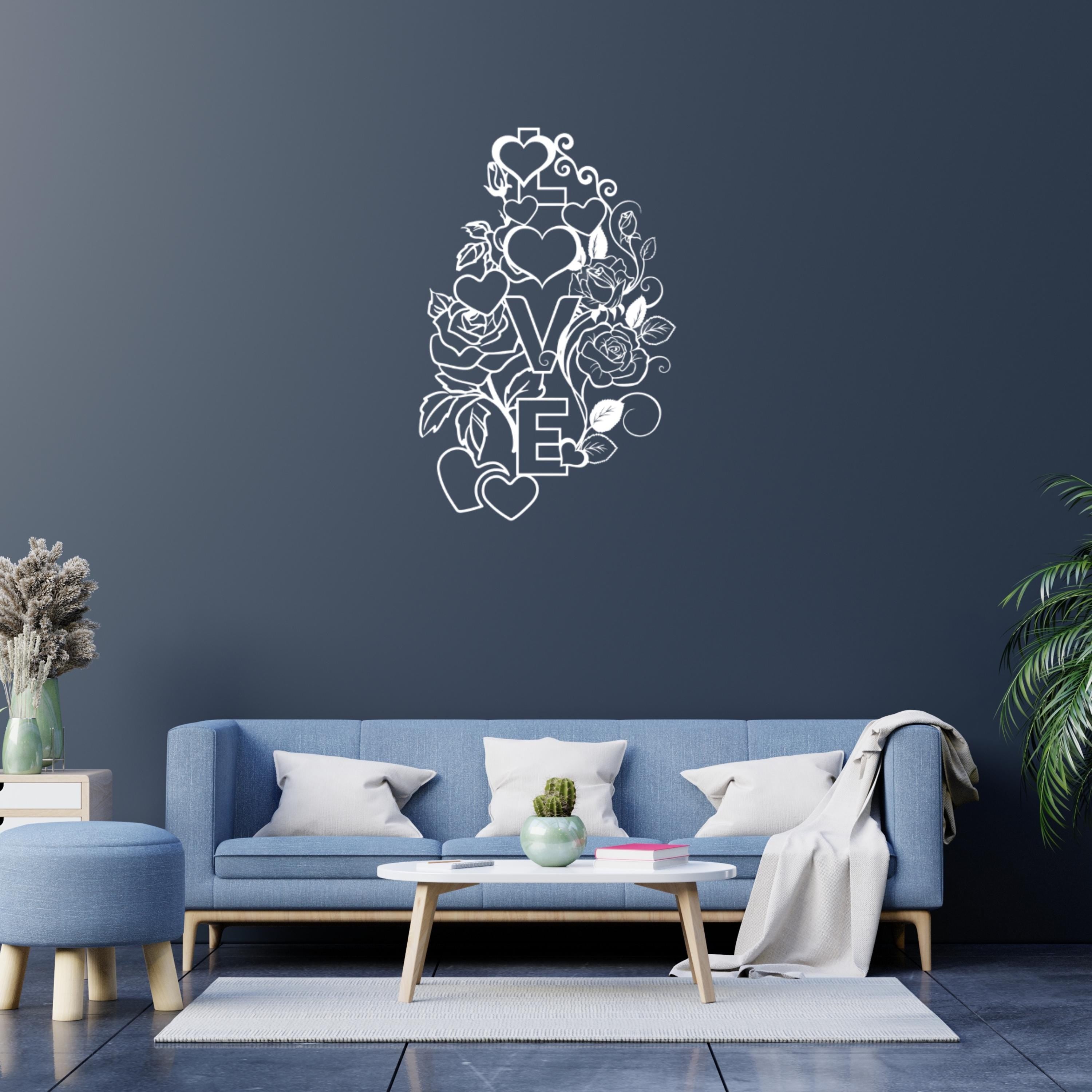 Valentine LOVE Metal Wall Art – Romantic Home Decor Gift