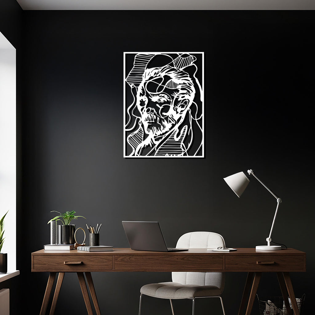 Van Gogh Inspired Metal Wall Art, Abstract Line Portrait