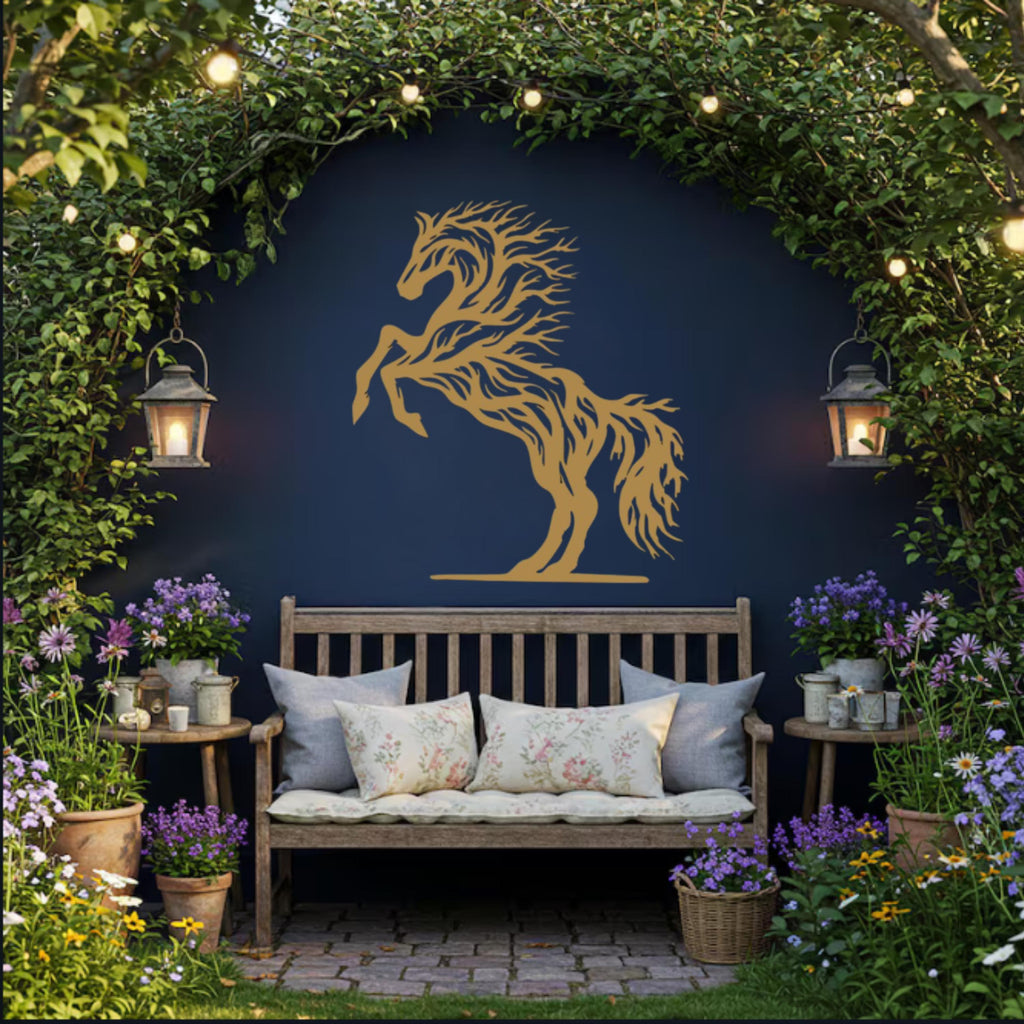 Wild Horse Metal Wall Art, Abstract Sculpture