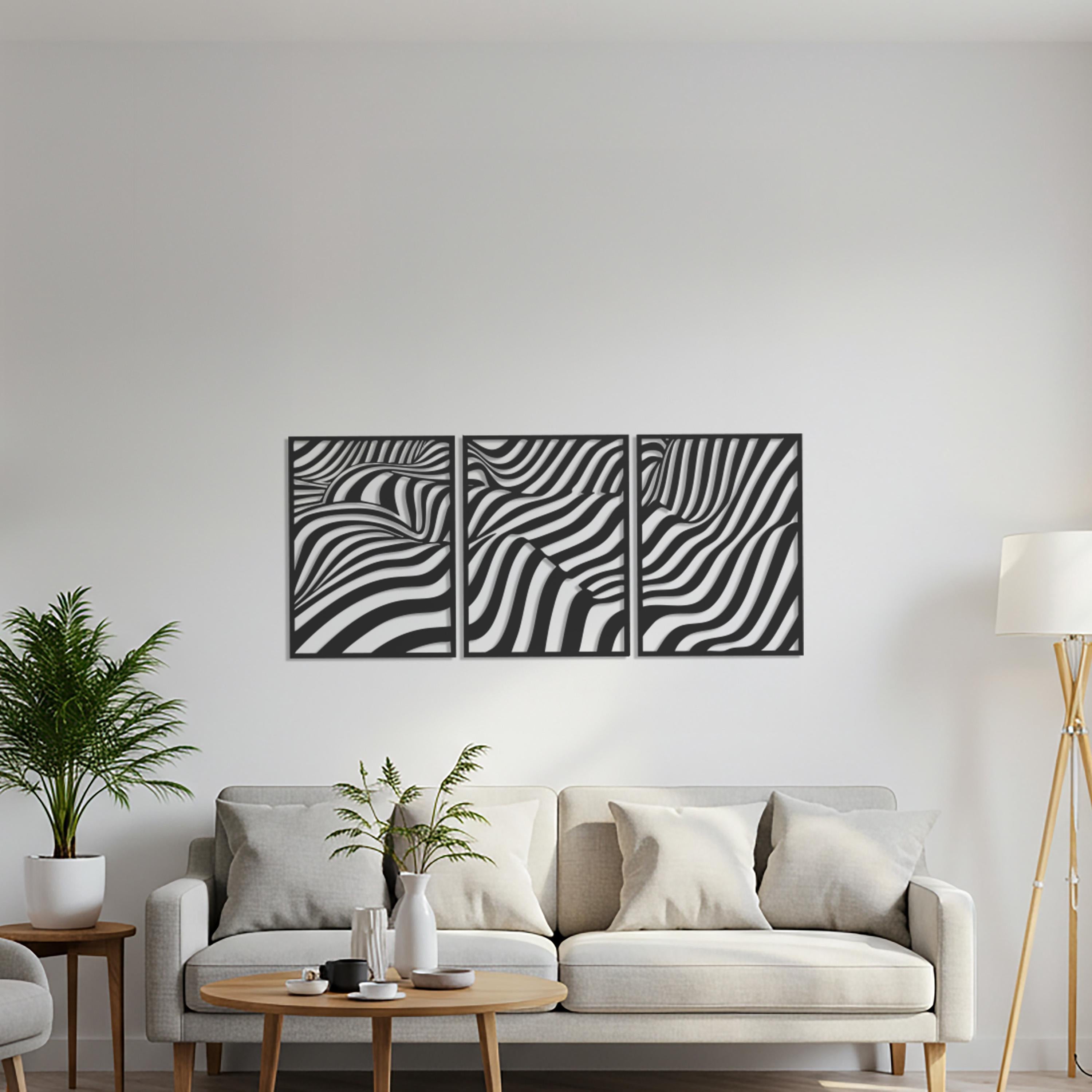Abstract Wave Metal Wall Art – Minimalist Geometric Decor