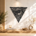 Eye Triangle Metal Wall Art, Geometric Mystical Decor