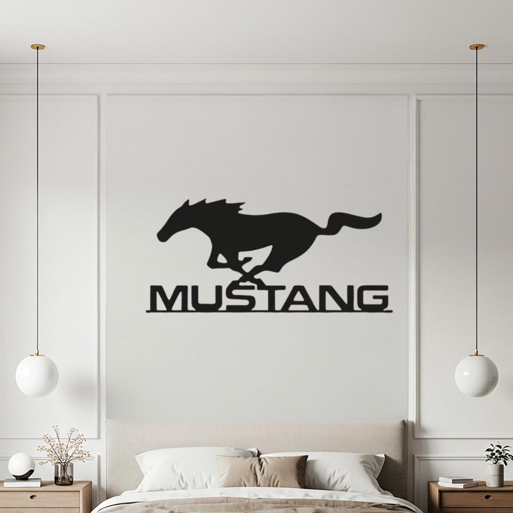 Mustang Metal Wall Art: Muscle Car Silhouette Decor, Garage Man Cave Sign
