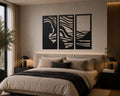 Abstract Woman Silhouette Metal Wall Art, Modern Triptych