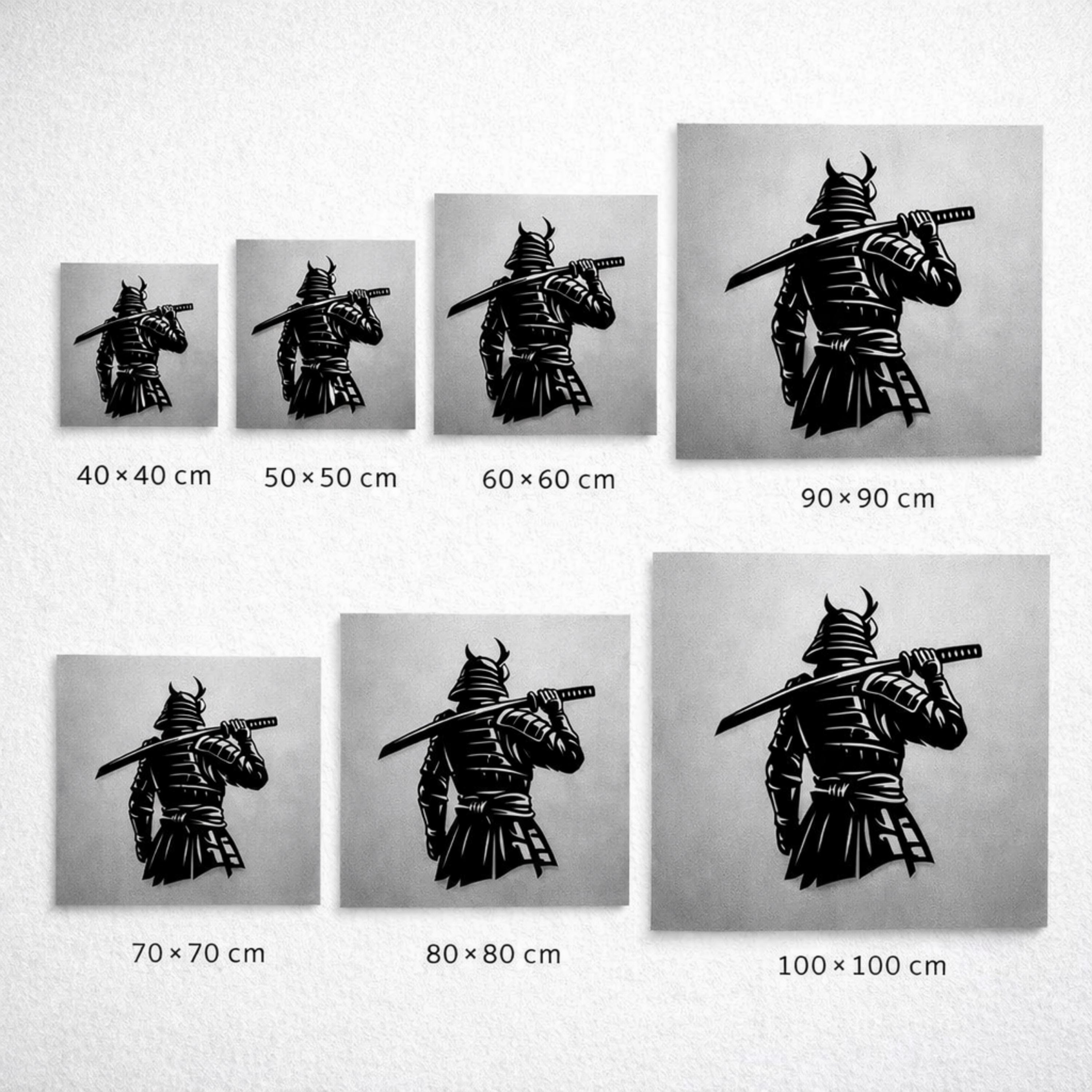 Samurai Metal Wall Art, Japanese Warrior Decor