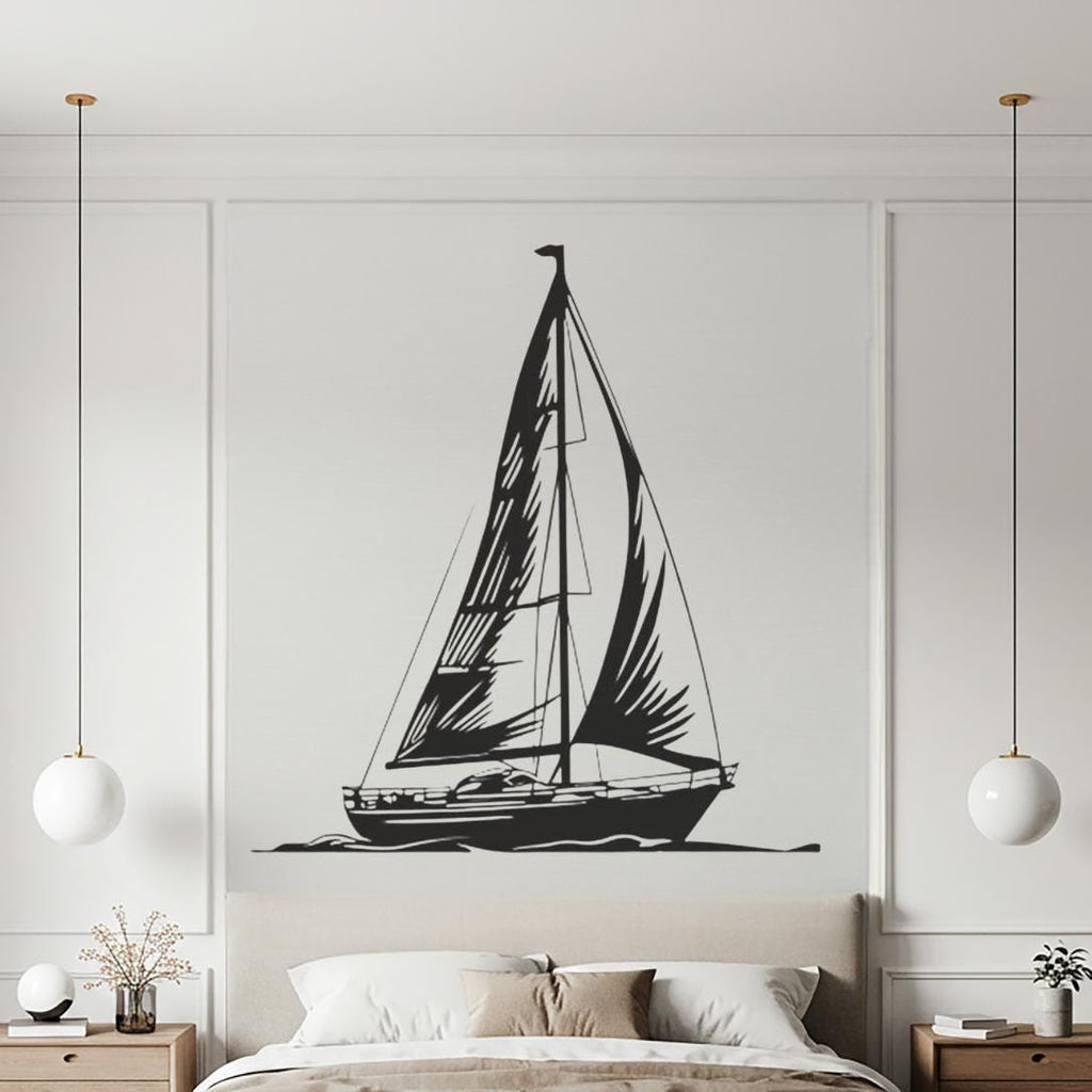Sailboat Metal Wall Art | Coastal Nautical Steel Wall Decor