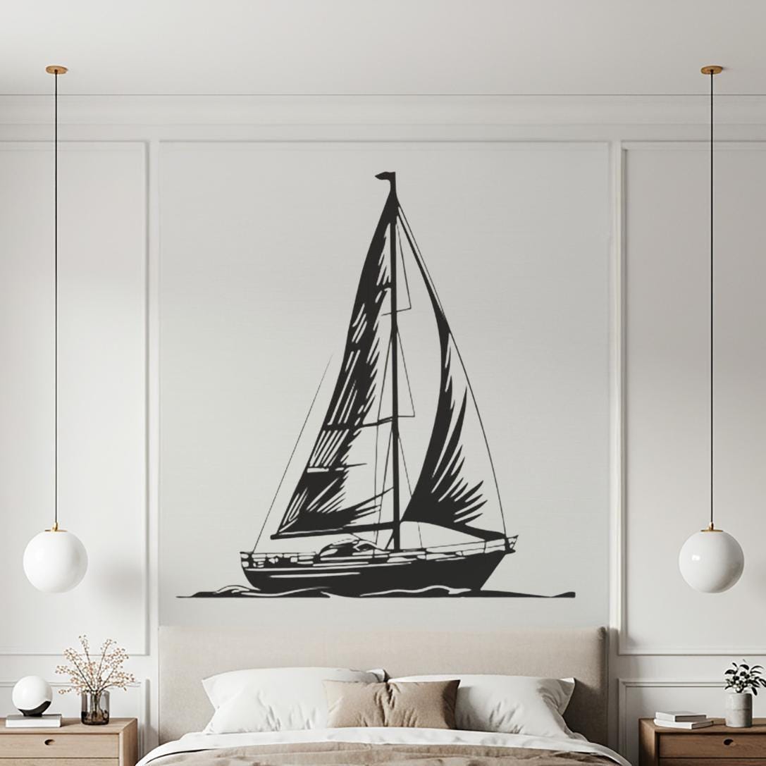 Sailboat Metal Wall Art | Coastal Nautical Steel Wall Decor