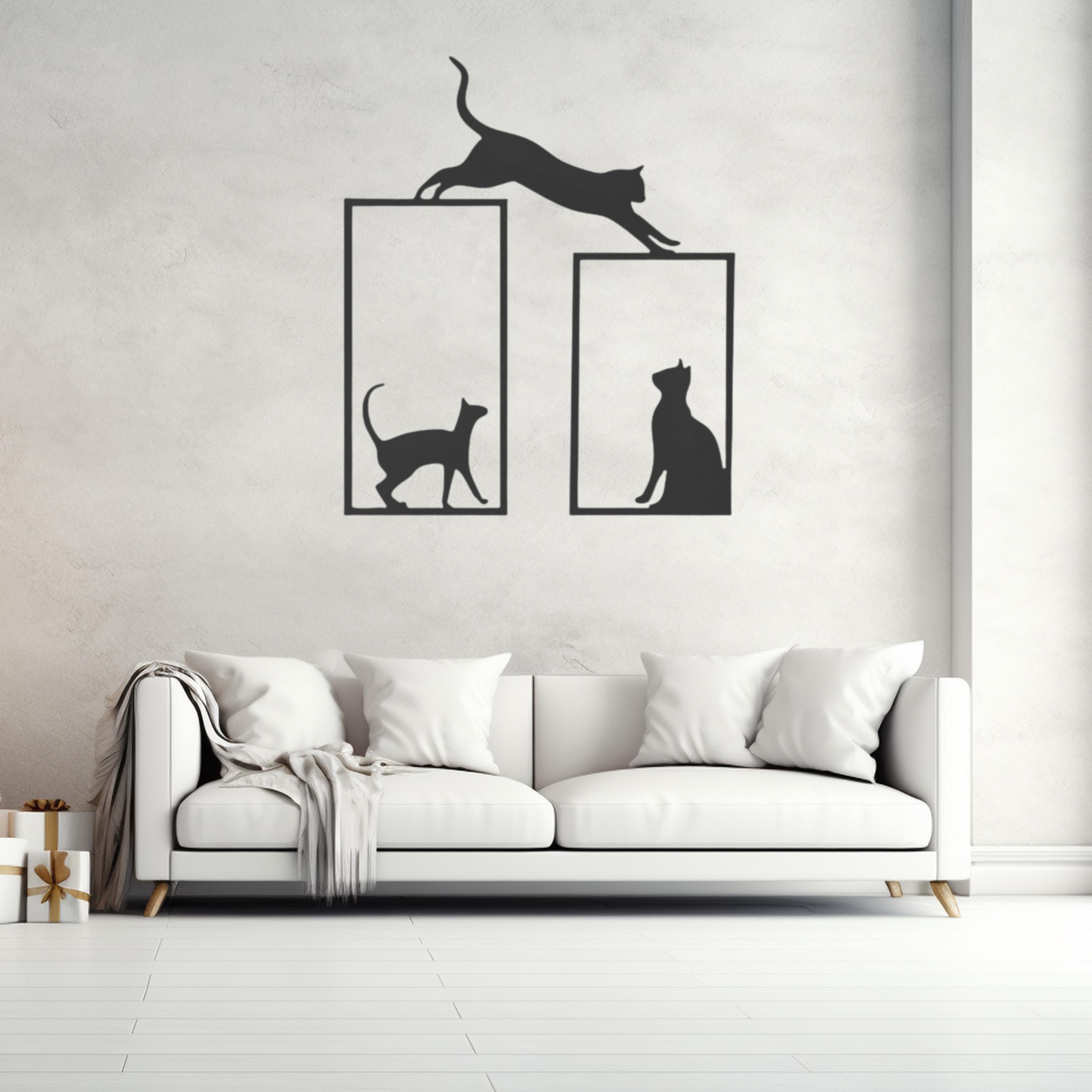 Cat Metal Wall Art, Modern Animal Wall Decor