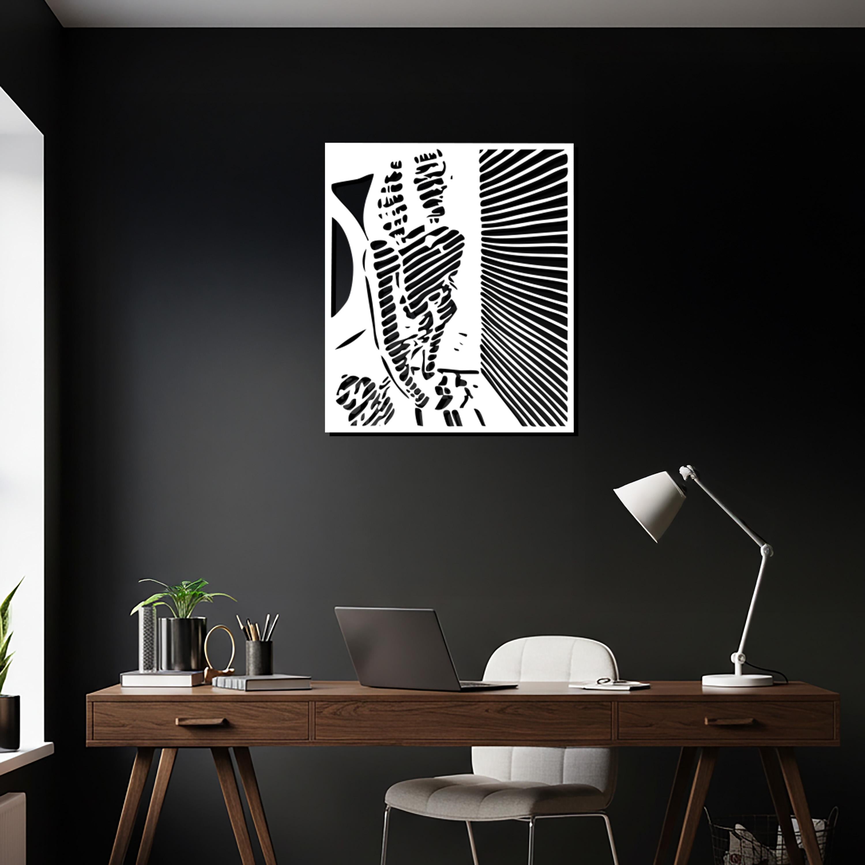 Abstract Figure Metal Wall Art – Geometric Silhouette Decor