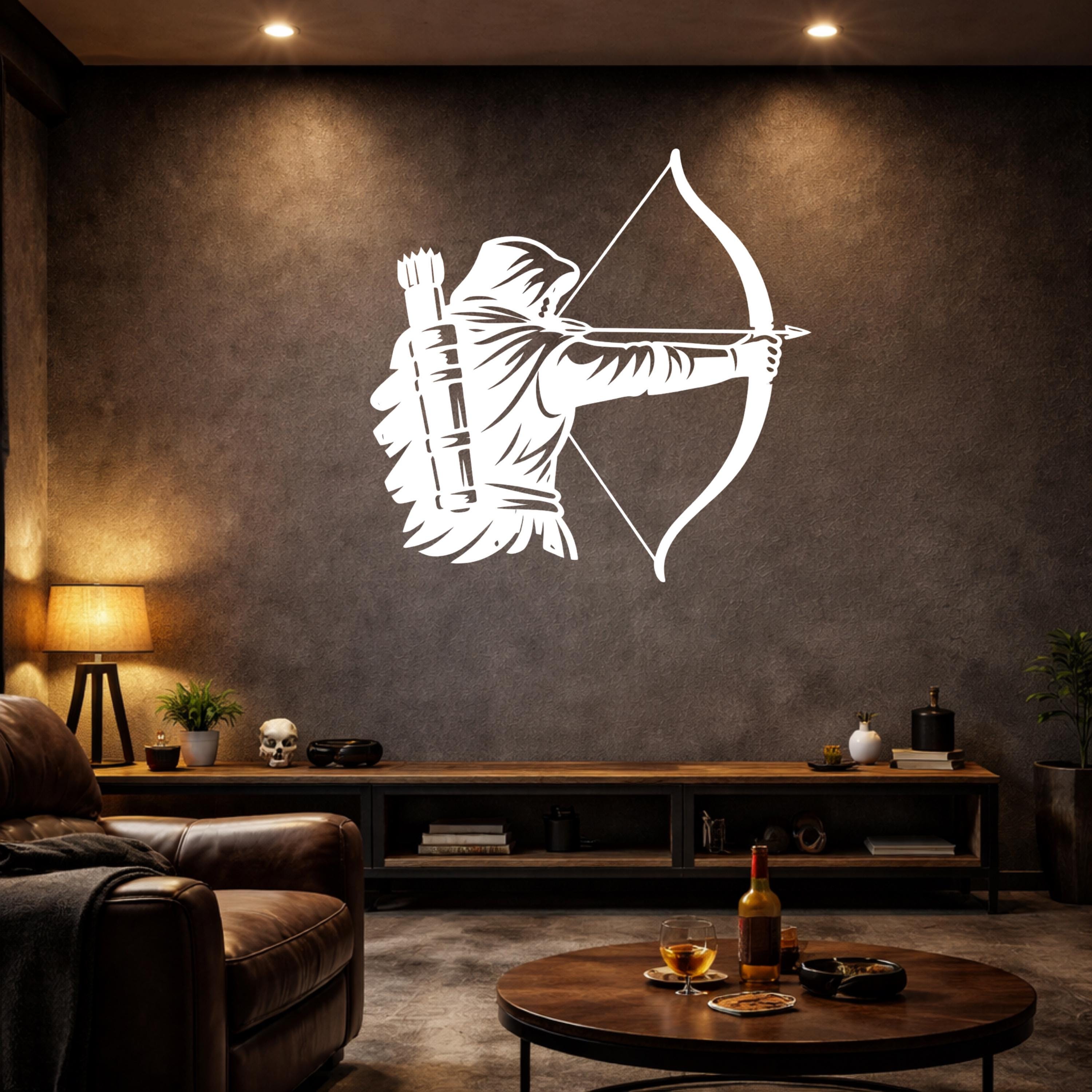 Archer Metal Wall Art, Medieval Gaming Room Decor