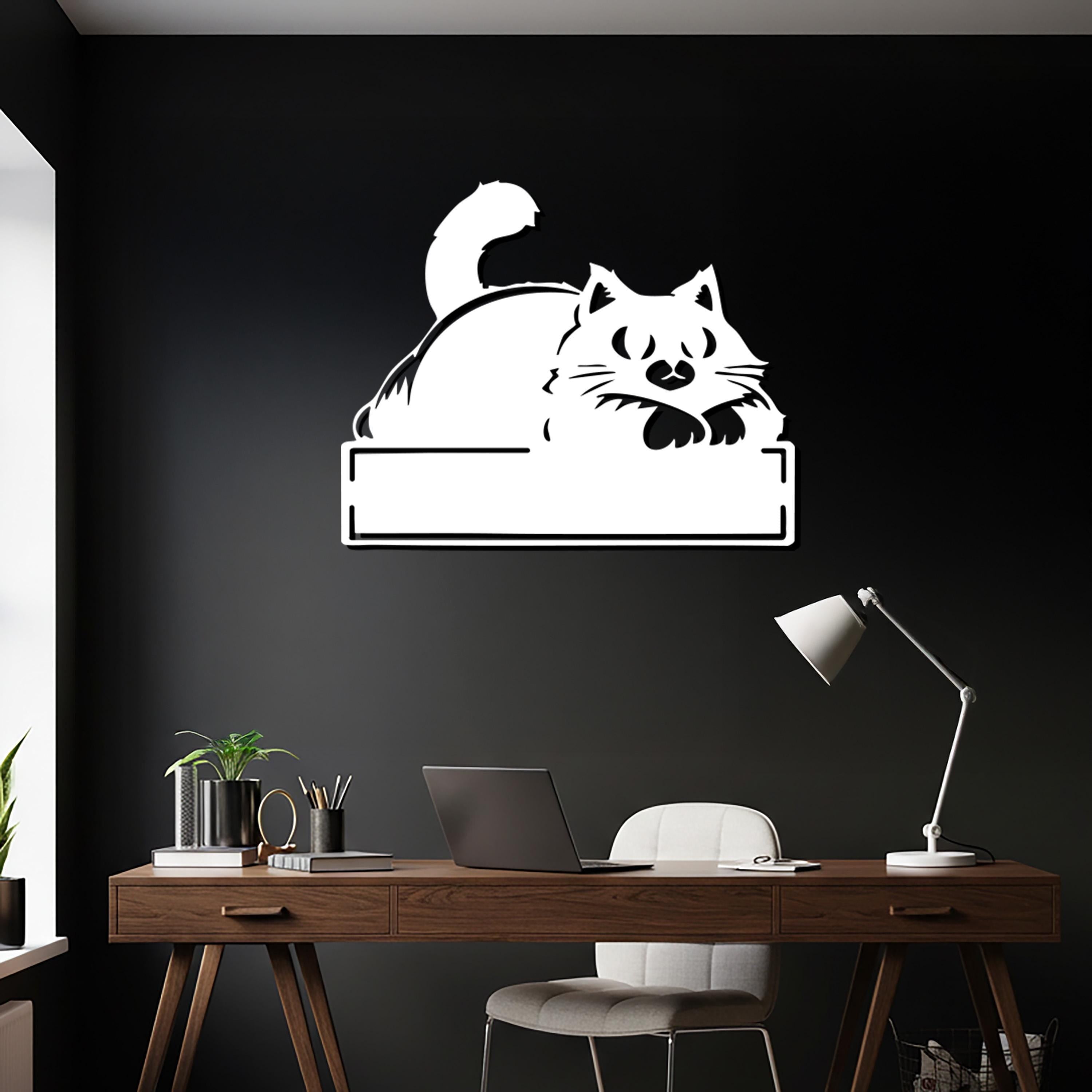 Personalized Cat Metal Wall Art, Modern Home Decor, Cat Lover Gift