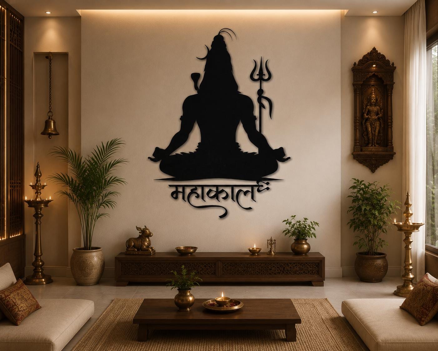 Shiva Metal Wall Art | Mahakal Wall Decor | Hindu Spiritual Home Decor | Meditation Room Wall Art | Yoga Studio Decor | Gift for Hindus