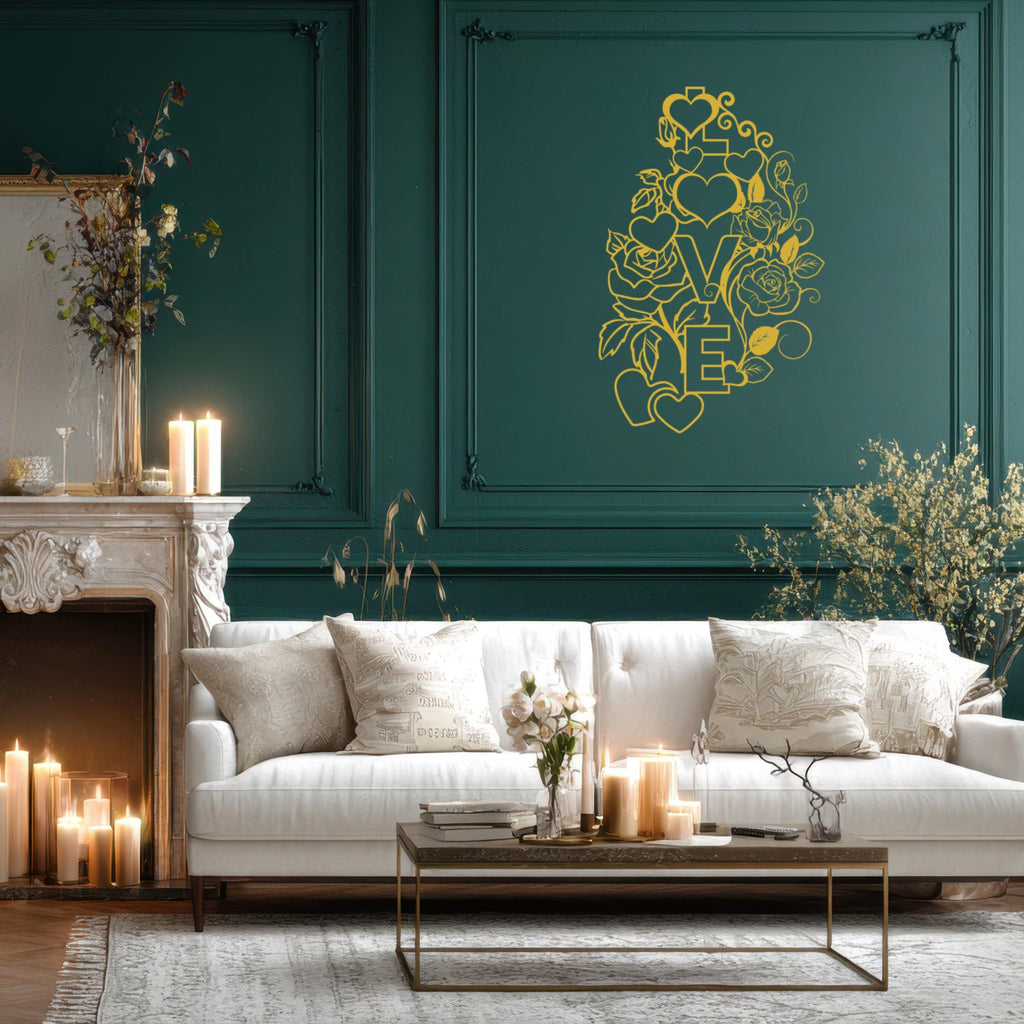 Valentine LOVE Metal Wall Art – Romantic Home Decor Gift