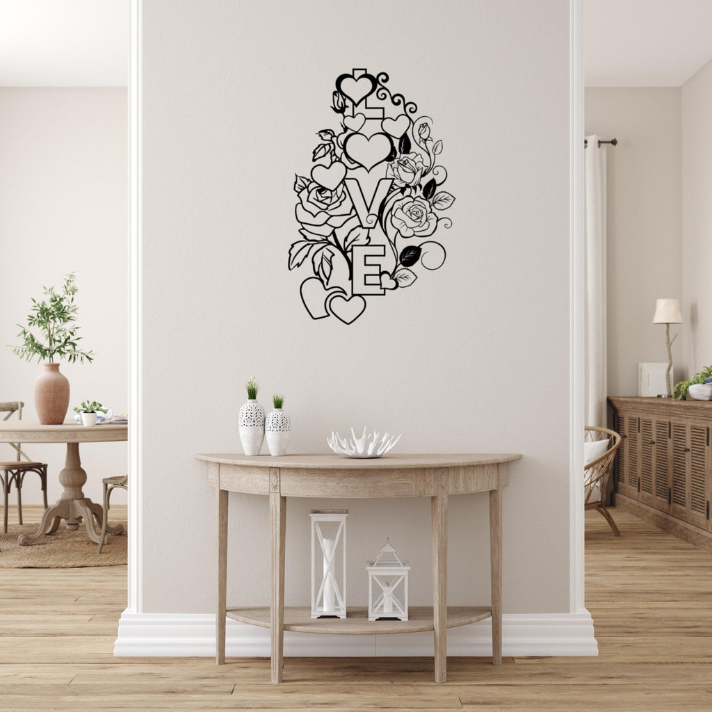 Valentine LOVE Metal Wall Art – Romantic Home Decor Gift