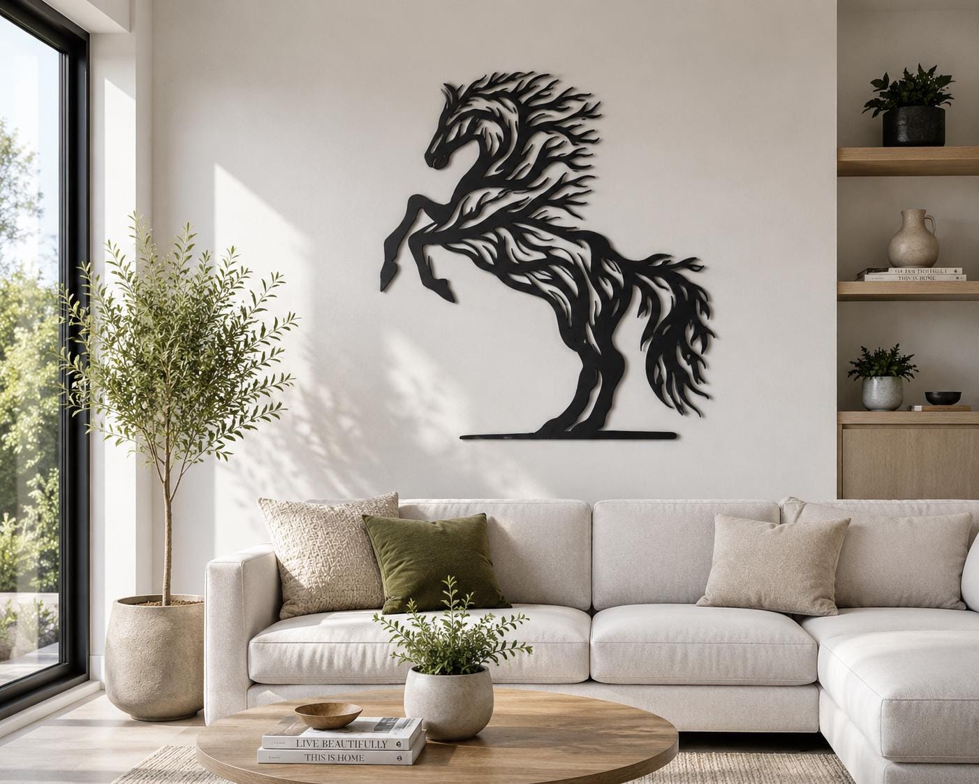 Wild Horse Metal Wall Art, Abstract Sculpture