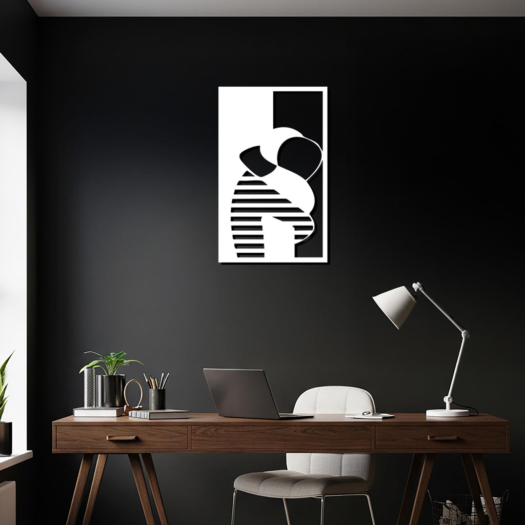 Valentine Abstract Couple Hug Metal Wall Art – Modern Love Decor