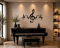 Metal Music Wall Art – Treble Clef and Heartbeat Line Design