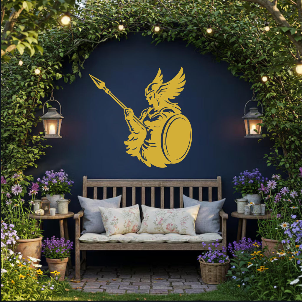 Valkyrie Metal Wall Art, Norse Decor, Gaming Room Art