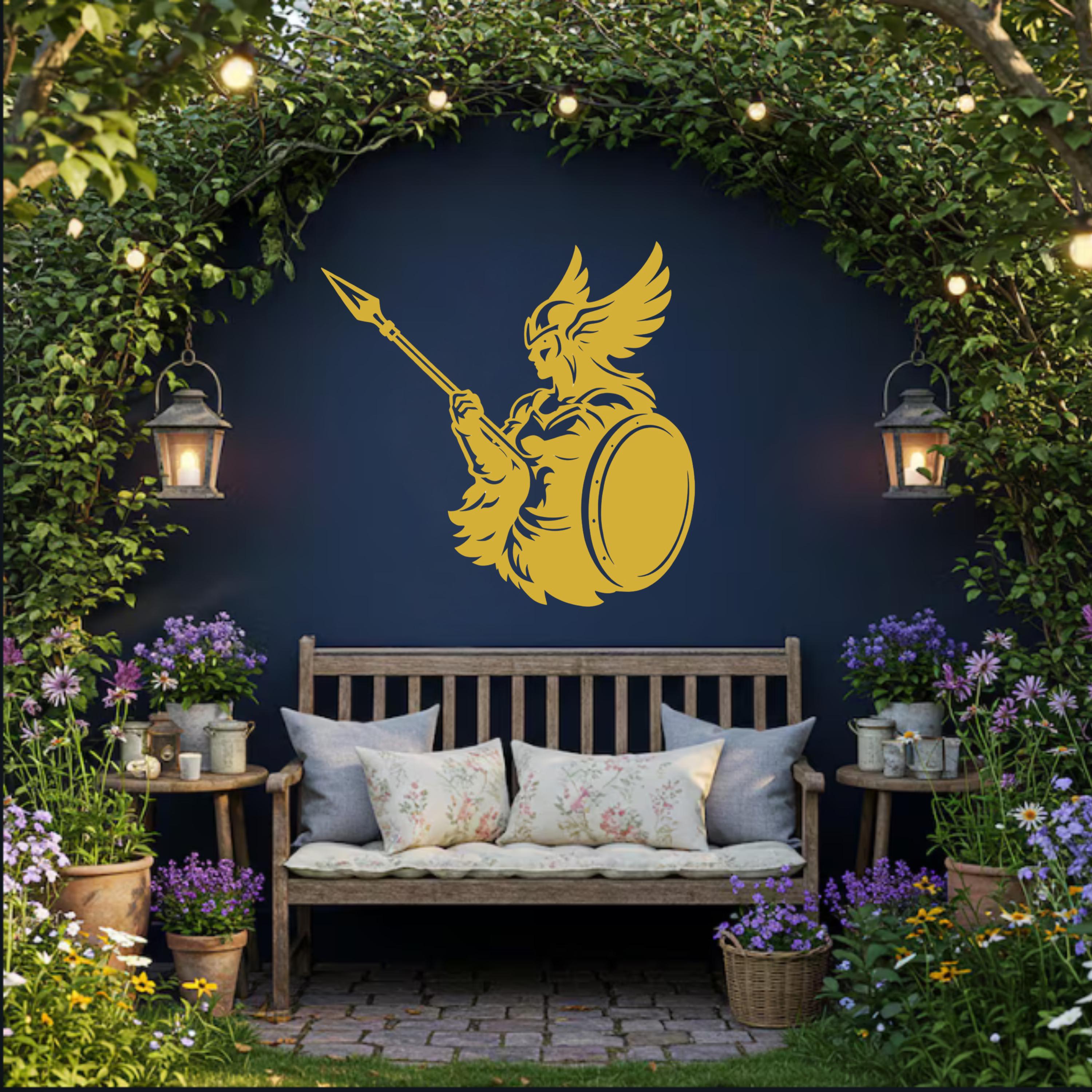 Valkyrie Metal Wall Art, Norse Decor, Gaming Room Art