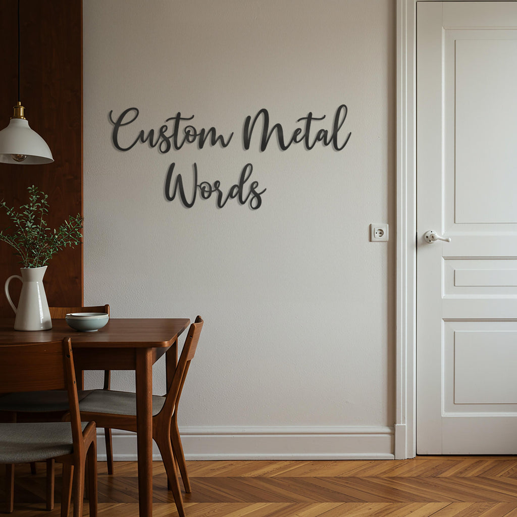 Custom Script Metal Word Art – Personalized Name Sign