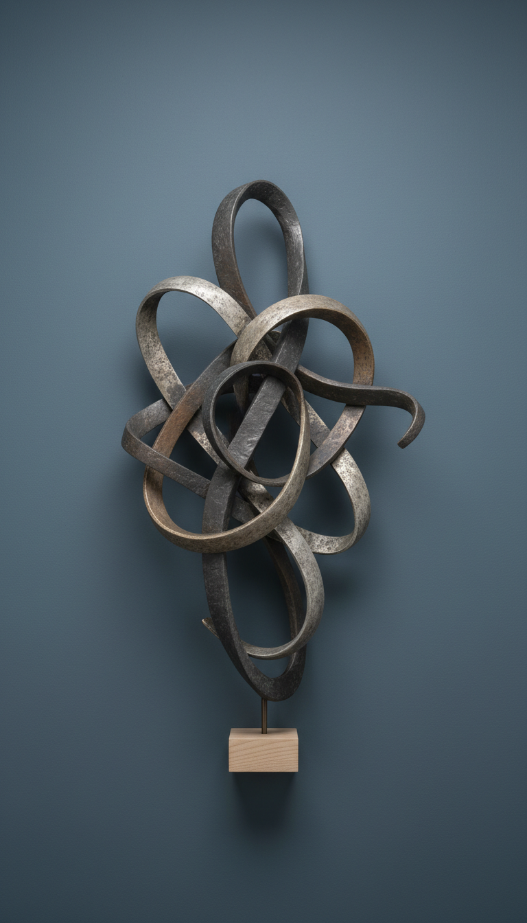 Bronze Accent Abstract Wall Sculpture