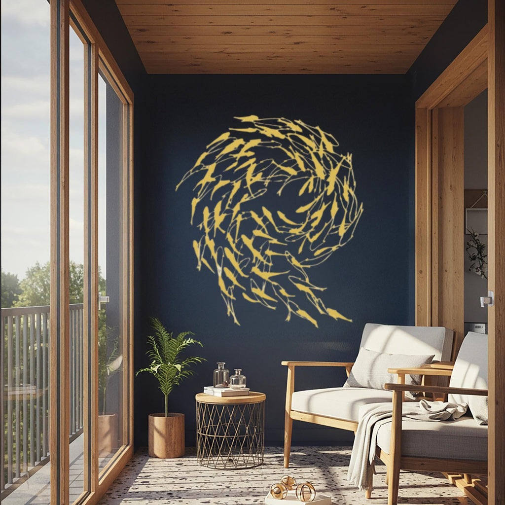Coastal Metal Fish Wall Art, Modern Ocean Sculpture